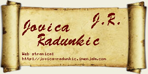 Jovica Radunkić vizit kartica